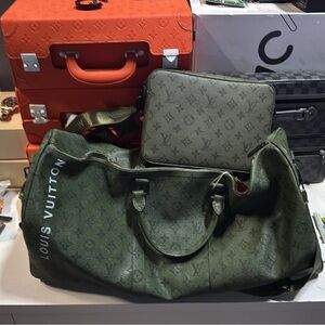 Louis Vuitton Olive Monogram Duffel Bag